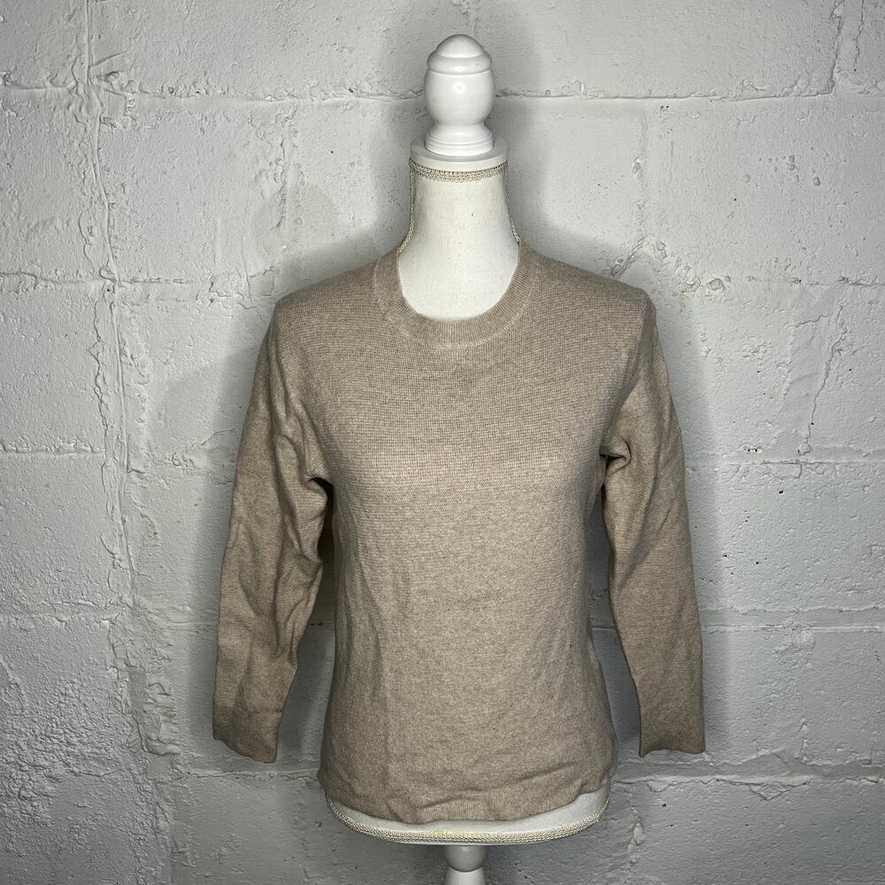 Banana Republic Italian Merino Texture Sweater Women Tan Size Medium